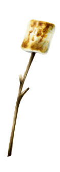 Toasted marshmallow on a stick.